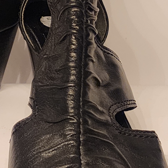 GABOR leather block heel opentoe sandals in black size UK 6.5/ US 9 - Picture 2 of 11